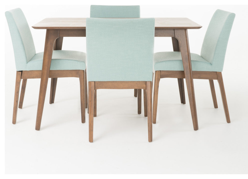 GDF Studio Kwame Mid-Century Modern 5 Piece Dining Set, Mint