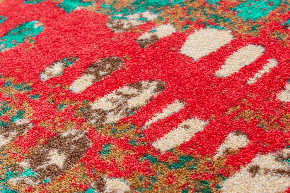 Forward Shift OKA Turquoise Area Rug, 2''8"x3''10"