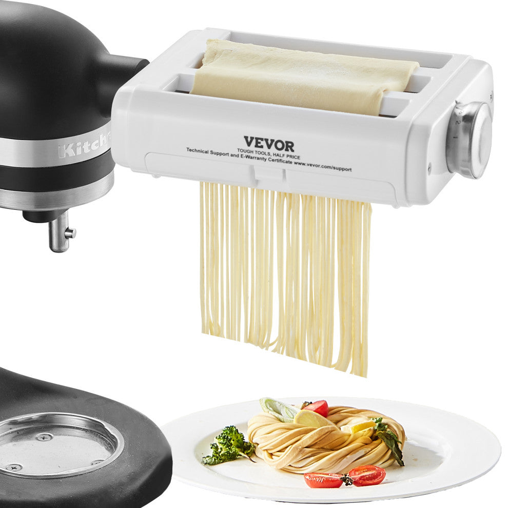 VEVOR 3-IN-1 Pasta Attachment for KitchenAid Stand Mixer Pasta Roller Cutter Set