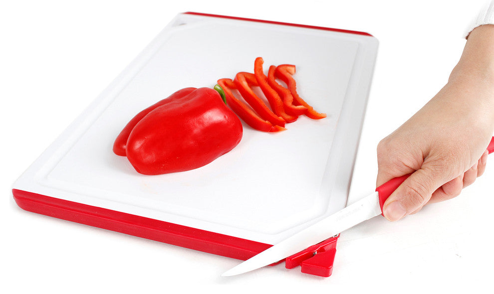 Neoflam Sharp-N-Slice Antimicrobial Cutting Board with Knife Sharpener