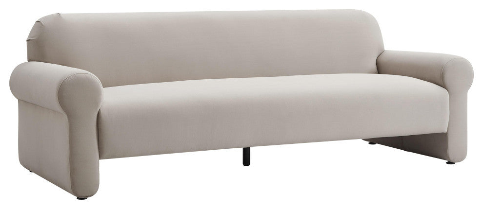 TOV Furniture Keelee Taupe 84" Velvet Sofa