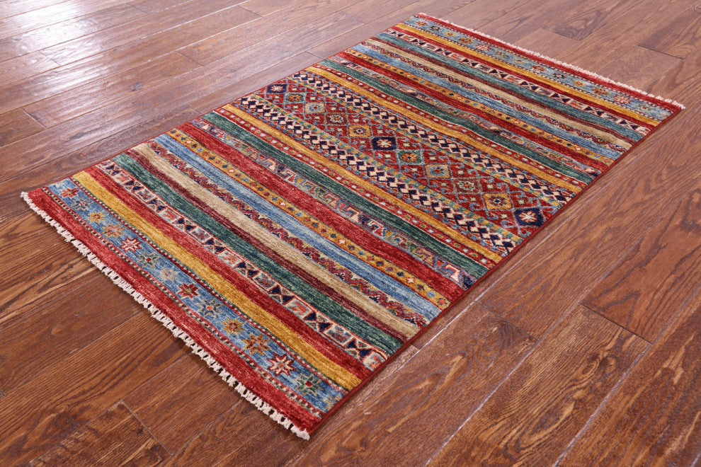 2' 7" X 4' 0" Hand-Knotted Khorjin Super Kazak Rug Q10842