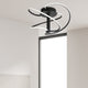 Matte Black Contemporary Semi-Flush Mount With White Silicone