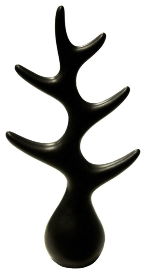 decorative Ceramic Modern Tree decor, Matte Black