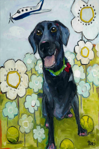 "Happy Girl" Painting Print on Canvas by Tori Campisi