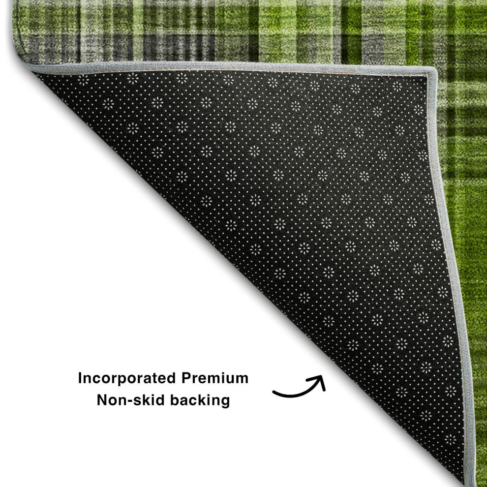 Premium Machine Washable Mayfield AMF541 Green 5' x 7'6" Rug