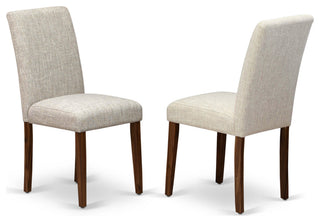Set of 2, Upholstered Dining Chairs, Antique Walnut Hardwood Structure
