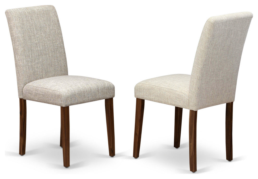 Set of 2, Upholstered Dining Chairs, Antique Walnut Hardwood Structure