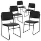5 Pack Stackable Chair, Multipurpose Design With Black Upholstered Seat, Vinyl