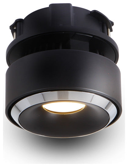 Integrated LED Flush Mounted Adjustable Downlight Commercial Grade, Black
