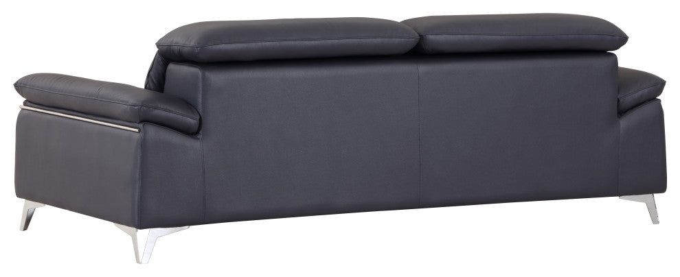 Lazio Contemporary Genuine Italian Leather Sofa Navy