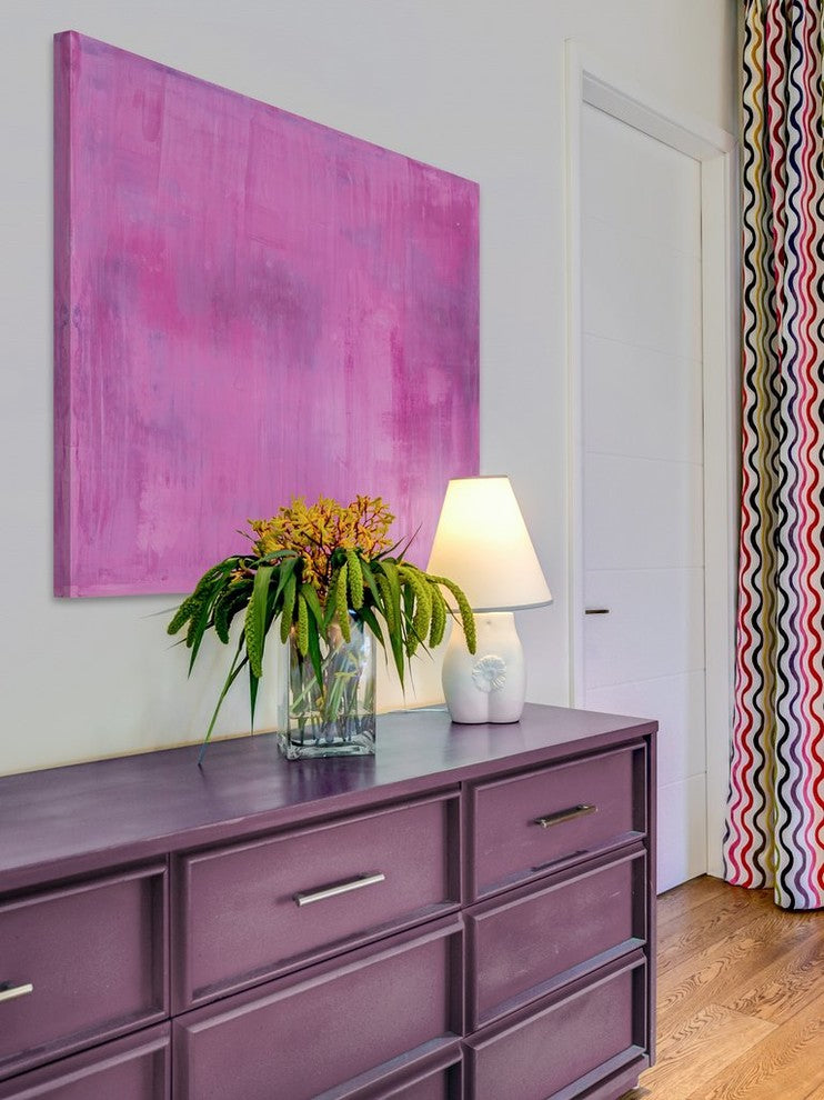 "Pink Obsession" Painting Print on Wrapped Canvas, 48"x48"