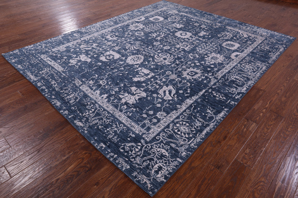 8' 2" X 10' 3" Persian Handmade Wool and Silk Rug Q9120