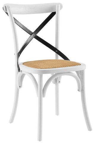 Gear Dining Side Chair, White Black