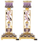 Matashi Shabbat Candlestick Holder(2-Piece Set) Hand-Painted  Pewter(Purple)