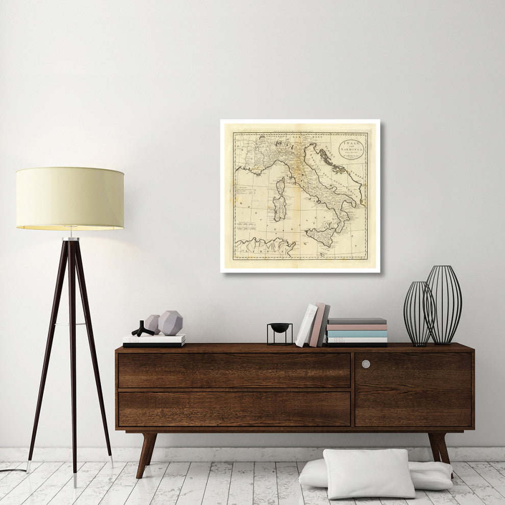 "Italy and Sardinia, 1796" Digital Paper Print by Mathew Carey, 38"x36"