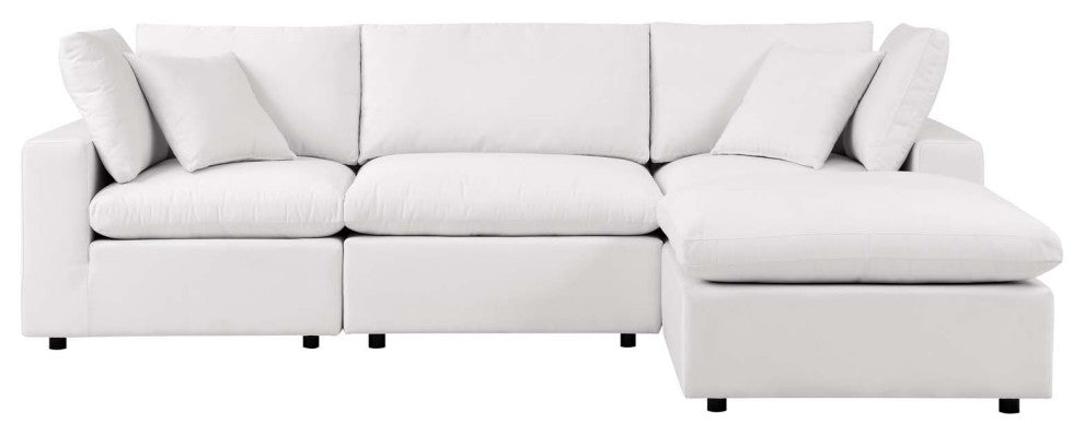 Modular Lounge Sectional Deep Sofa Set, White, Modern, Outdoor Hospitality