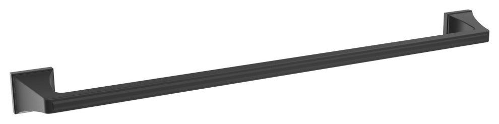Amerock Mulholland Traditional Towel Bar, Matte Black, 24" Center-to-Center