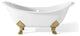 Cheviot Products Regency Cast Iron Tub W/ Lion and Faucet Holes, Polished Brass