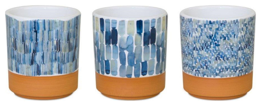 Pot, 3-Piece Set, 3.25"Dx3.5"H Dolomite