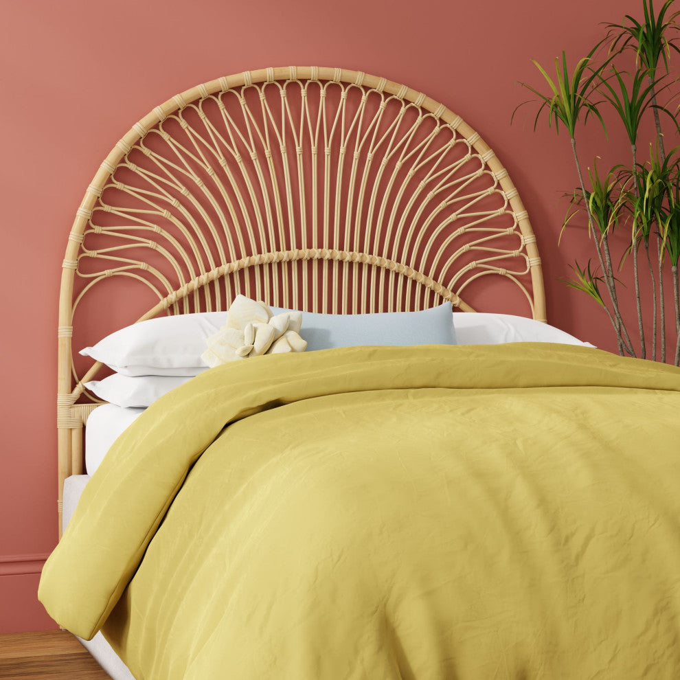 Rattan Loop Headboard, Natural-Brown, Full