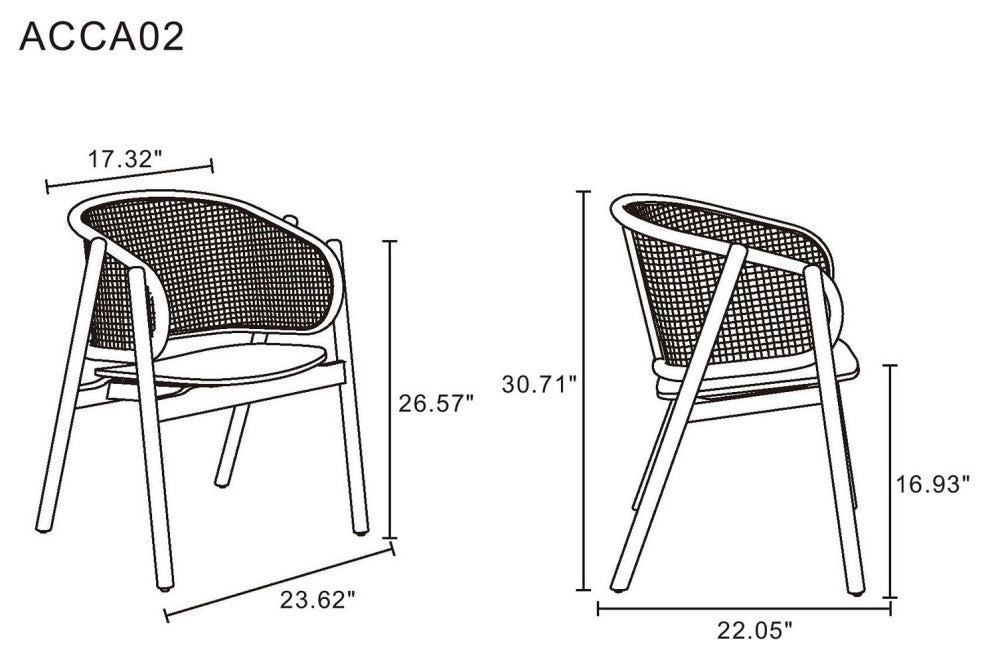 Manhattan Comfort Versailles Arm Chair, Set of 2