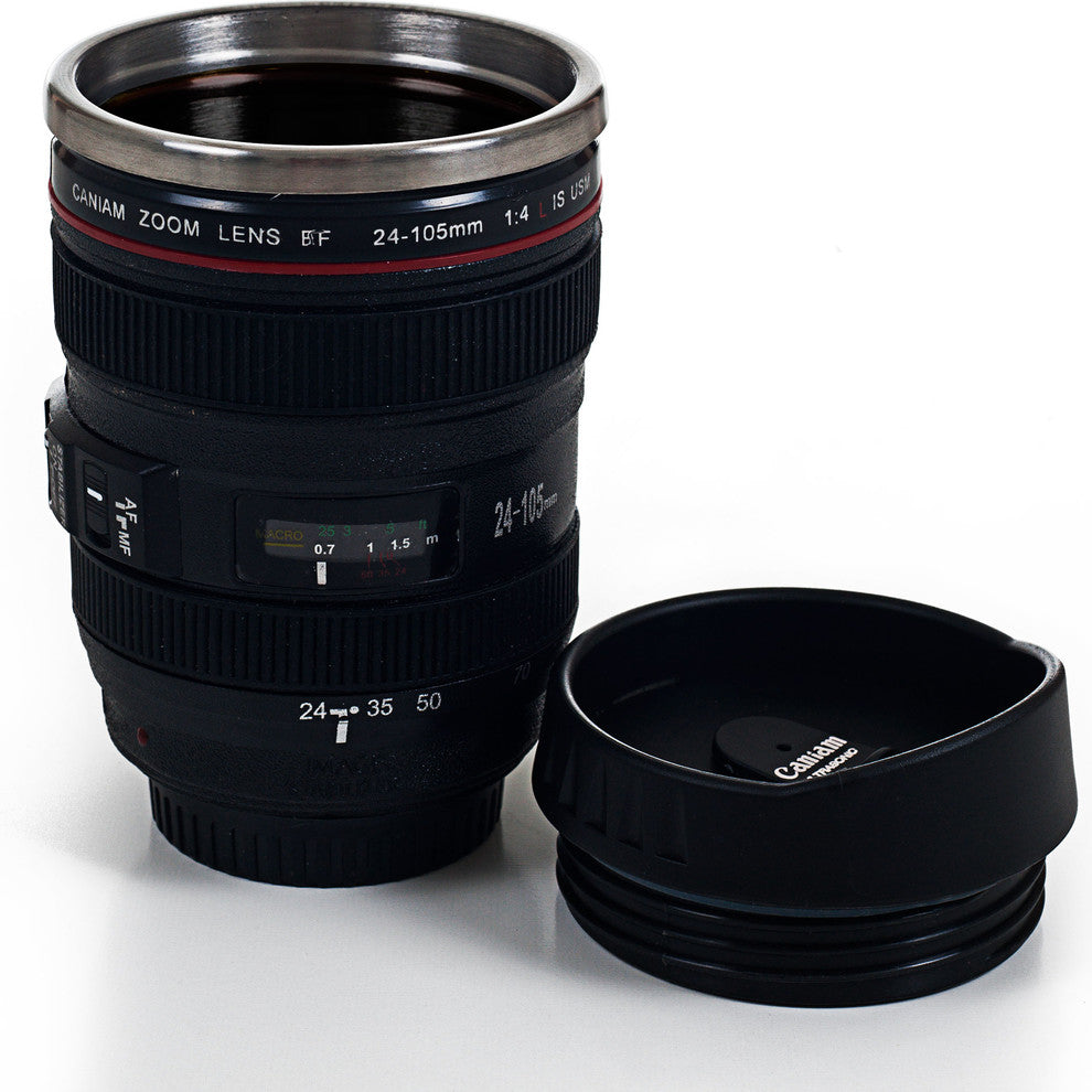 Camera Lens Coffee Mug with Lid, 1 Mug