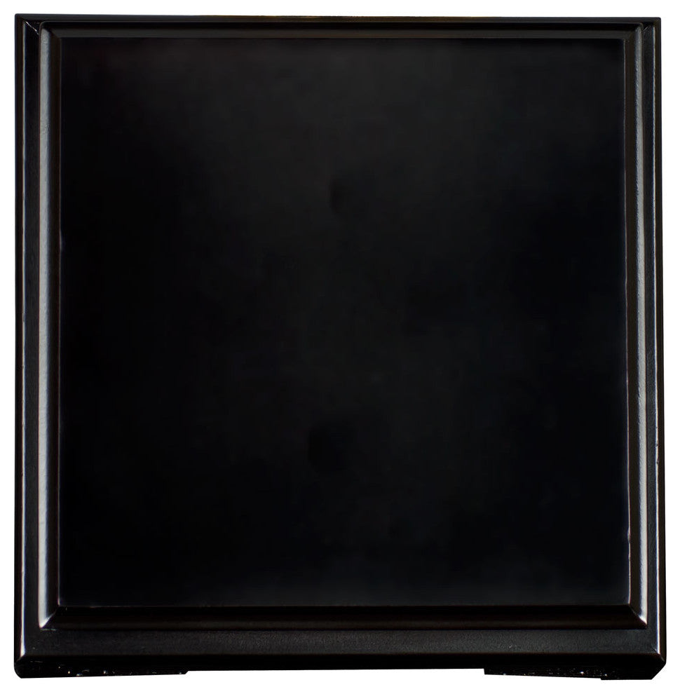 4.5 in Square Wooden Asian Display Stand, Black
