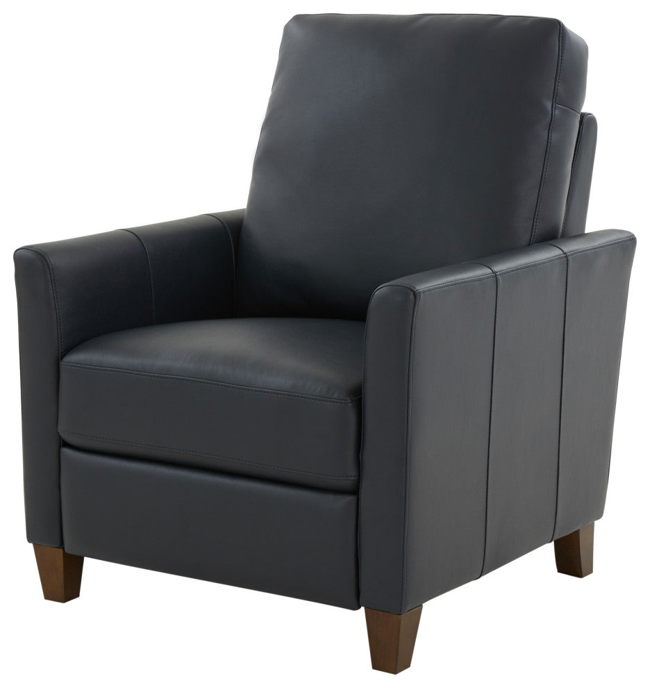 Penny Midnight Blue Faux Leather Modern Recliner