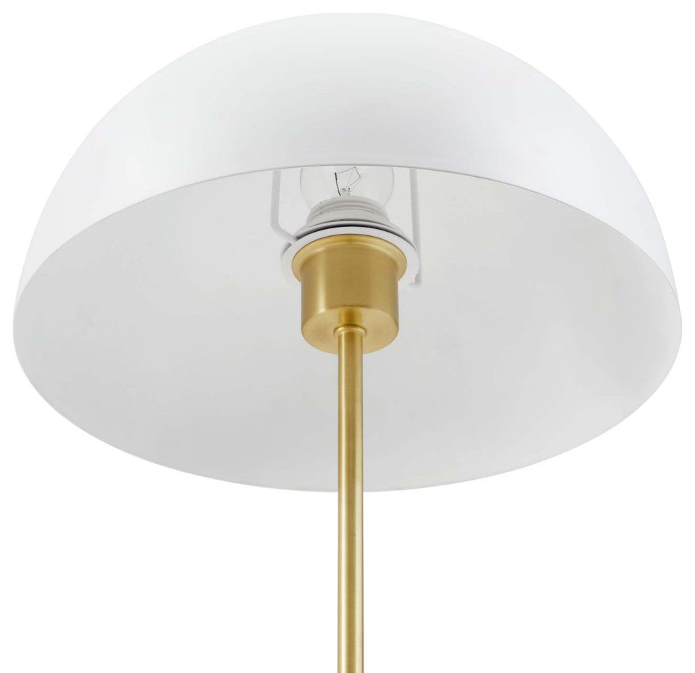 Ideal Metal Table Lamp, White Satin Brass