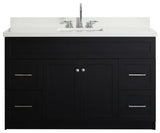 Ariel Hamlet 55" Black Modern Single Sink Vanity Set, No Mirror