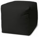 17  Cool Jet Black Solid Color Indoor Outdoor Pouf Cover