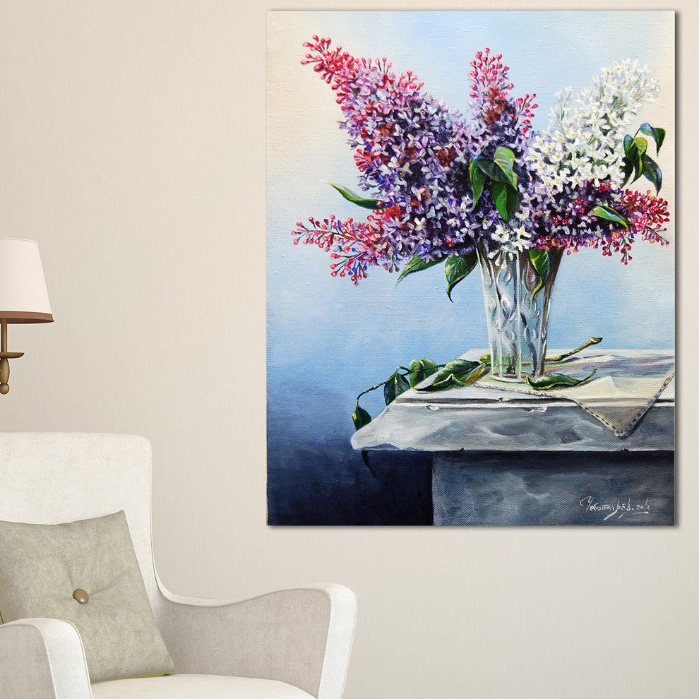"Lilac Bouquet" Floral Digital Art Canvas Print
