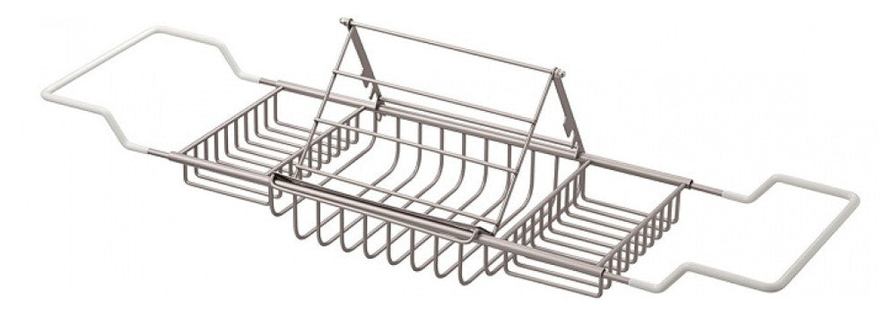 Cheviot Products Deluxe Solid Brass Bathtub Caddy, Brushed Nickel