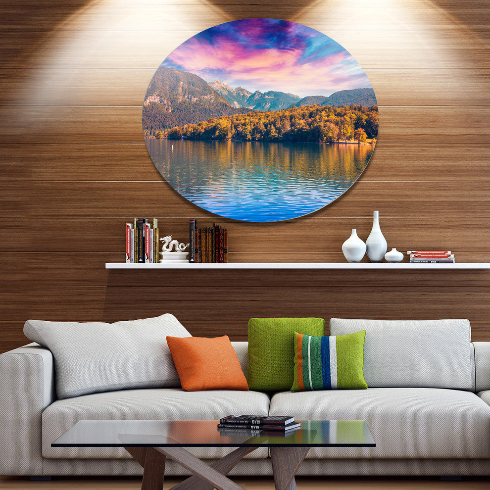 Bohinj Lake In Triglav National Park, Landscape Round Wall Art, 11"