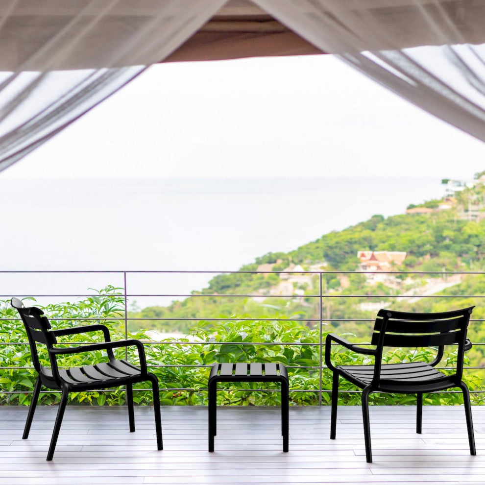 Paris Outdoor Club Lounge Chair Black