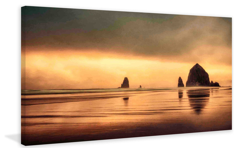 "Haystack Sunset" Painting Print on Canvas