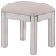 Dressing Stool 18" X 14" X 18" In Clear Mirror