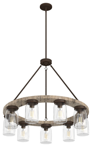 Devon Park Onyx Bengal and Barnwood 9 Light Chandelier Ceiling Light Fixture