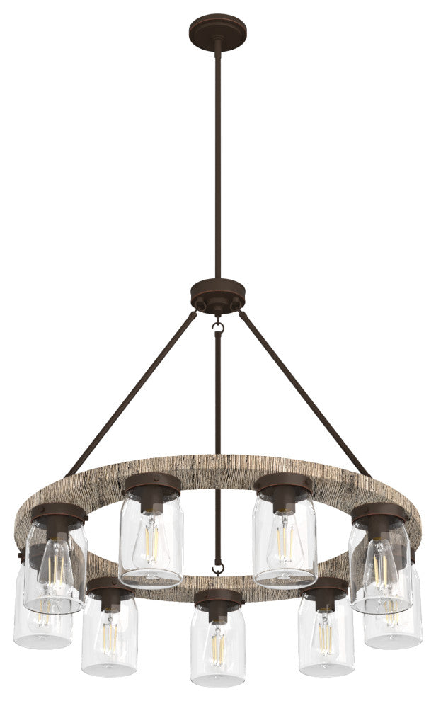 Devon Park Onyx Bengal and Barnwood 9 Light Chandelier Ceiling Light Fixture