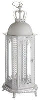 Crown Top Floral Glass Candle Lantern, 30"