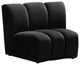 Infinity Channel Tufted Velvet Modular Chair, Black, 1 Piece