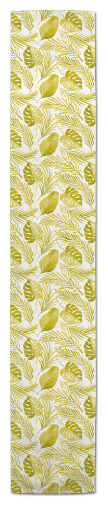 Coastal Yellow Leaves 16x90 Cotton Twill Runner