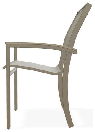 Bazza Sling Stackable Outdoor Dining Chair, Elevation Stone/Beachwood