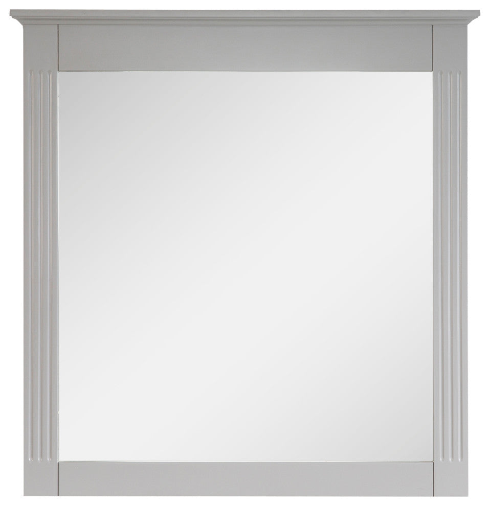 Solid Wood Bathroom Vanity Mirror for Wall Mounted, Titainum Grey, 32x33