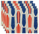 18"x14" Dean, Geometric Print Pacemat, Orange, Set of 4