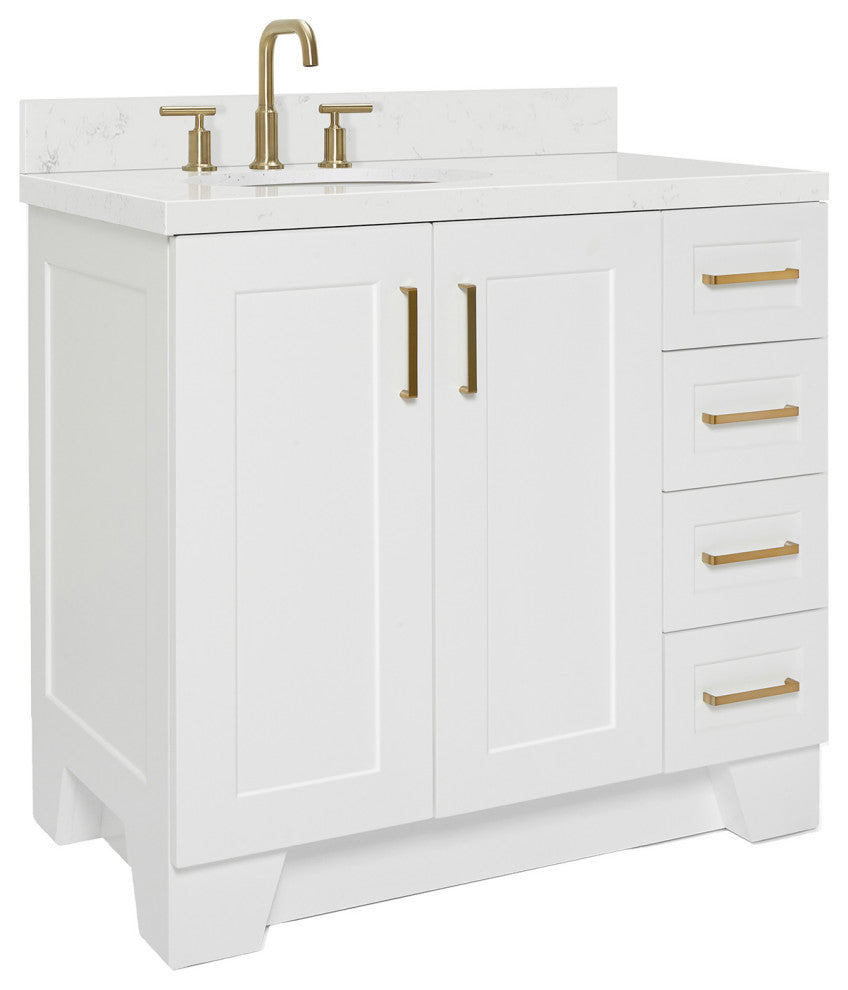 Ariel Taylor 36" Left Offset Single Oval Sink Bathroom Vanity
