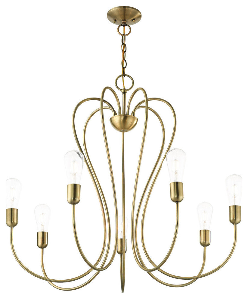 Livex Lighting Lucerne 7 Light Antique Brass Chandelier