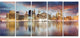 "New York Skyline at Sunrise With Reflection" Art, 60"x28", 5-Panels