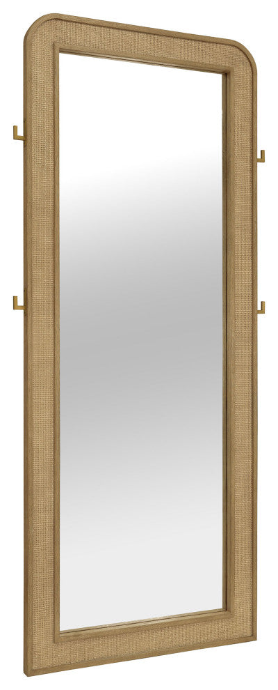 Arini Cane Weave Full Length Standing Floor Mirror Sand Wash